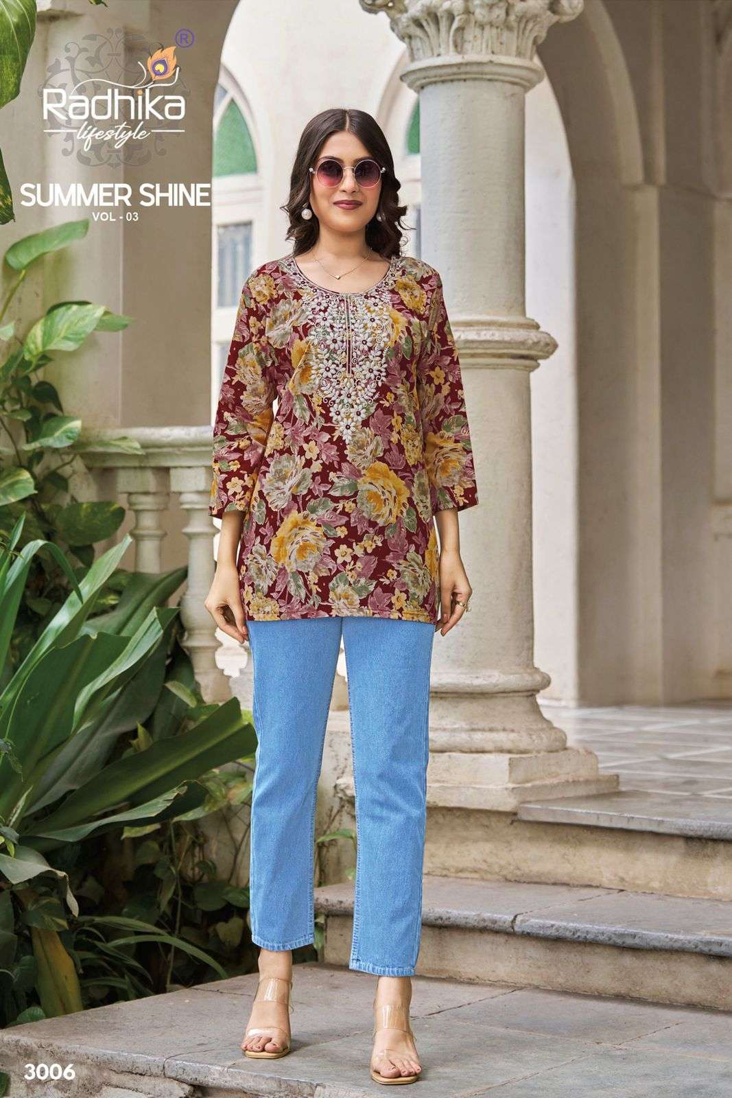 RADHIKA LIFESTYLE SUMMER SHINE VOL 3 COTTON PRINTED SUMMER WEAR TOP WHOLESALER BEST RATE 
