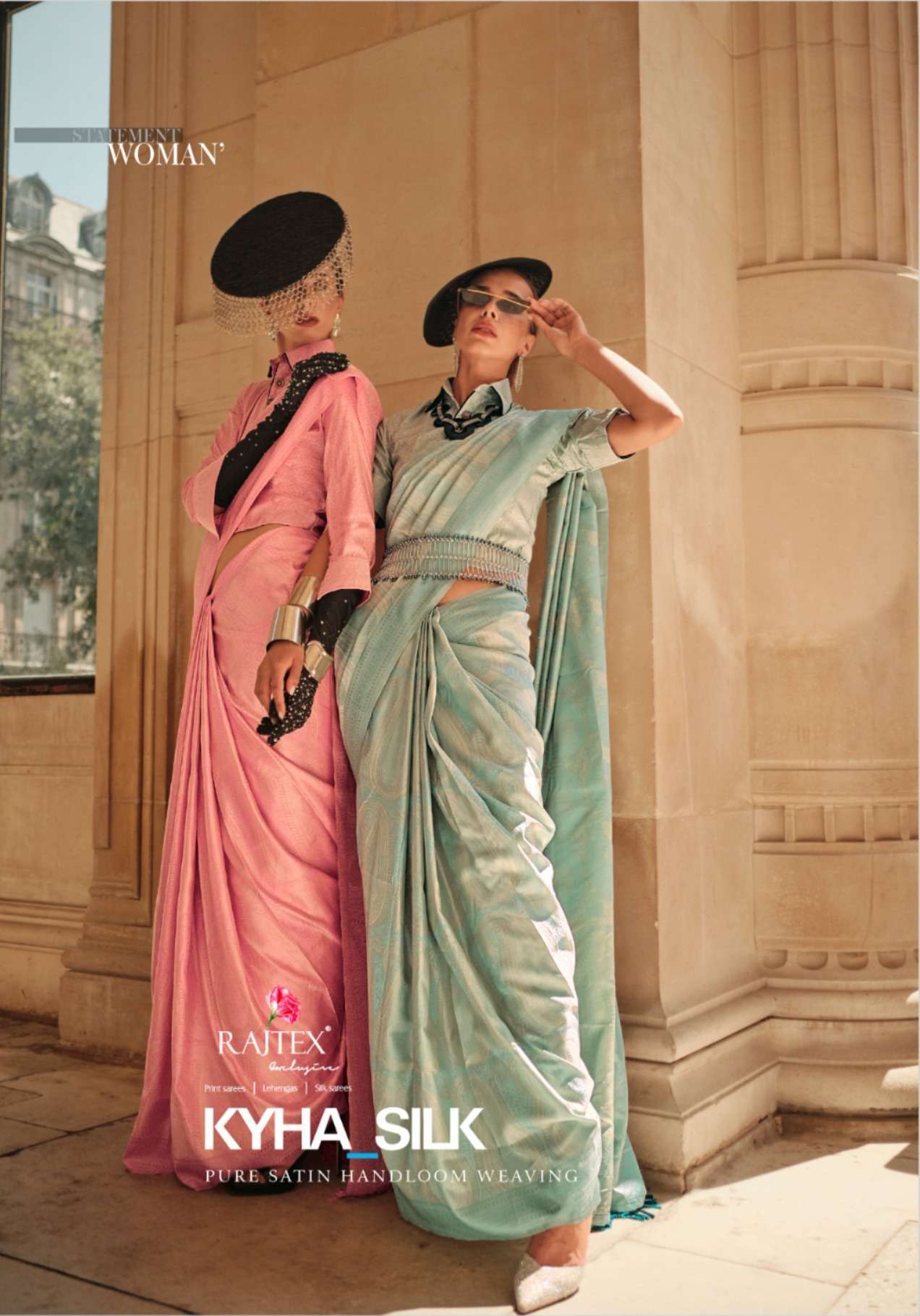 RAJTEX KYHA SILK SATIN SILK FANCY WORK DESIGNER SAREE WHOLESALE PRICE WHOLESALER 