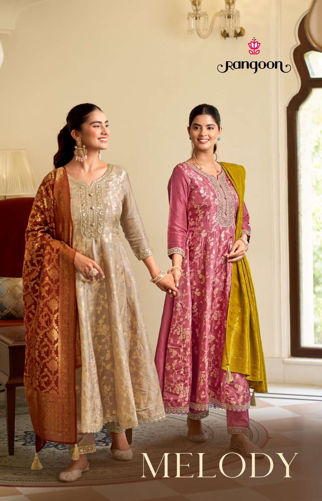 RANGOON MELODY RUSSIAN JACQUARD WITH FANCY WORK READYMADE SALWER KAMEEZ BEST RATE 2026