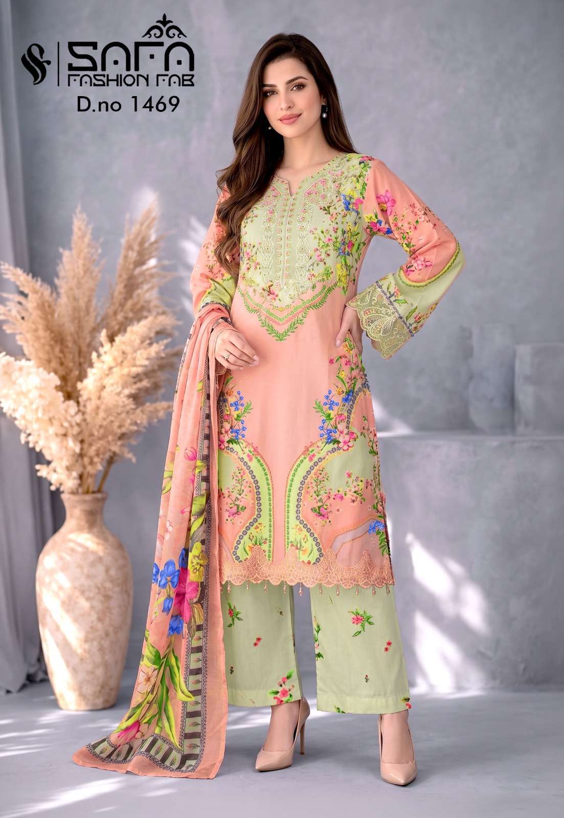 SAFA FASHION FAB 1469 FORMAL WEAR READYMADE PAKISTANI COLLECTION BEST RATE 
