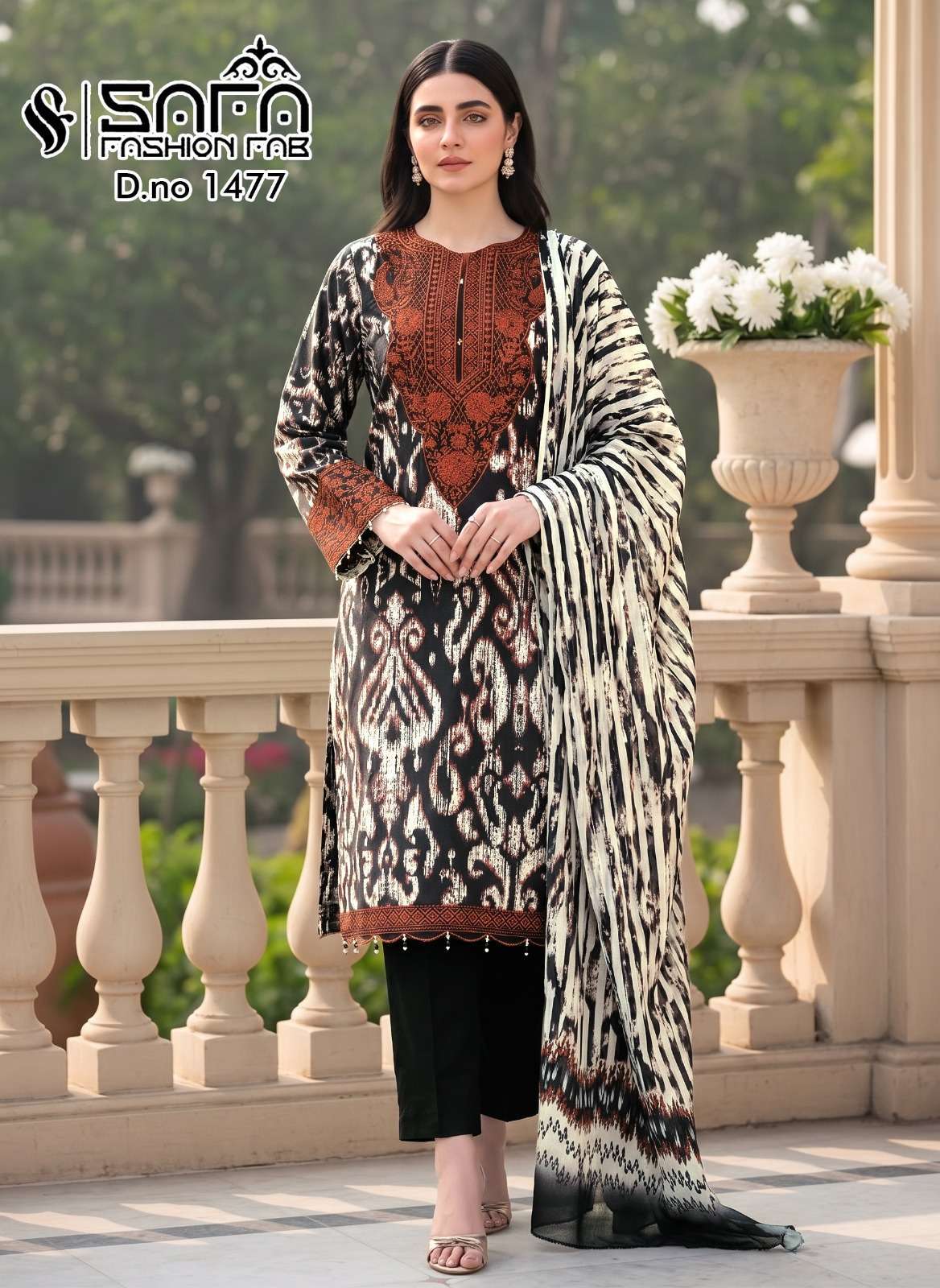 SAFA FASHION SF 1477 COLORS PAKISTANI TOP BOTTOM DUPATTA SET WHOLESALER BEST RATE 2026