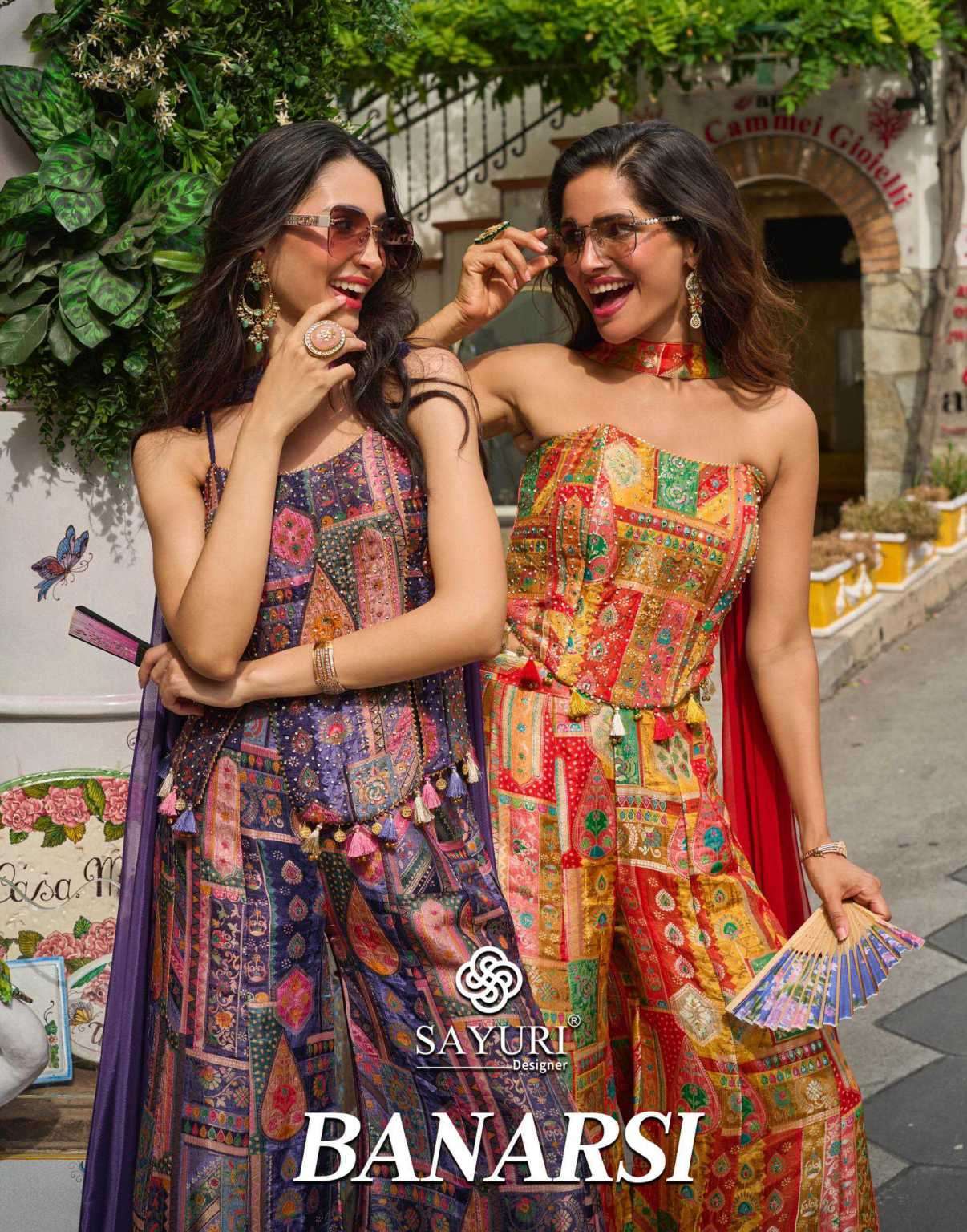 SAYURI DESIGNER BANARSI VISCOSE JACQUARD SILK PARTY WEAR COLLECTION EXPORTERS 