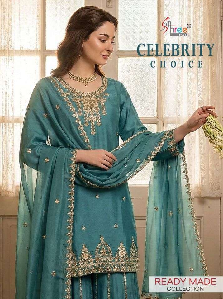 SHREE FAB 2295 COLORS MASS CHIFFON BITS WORK READYMADE SALWER KAMEEZ BEST RATE 