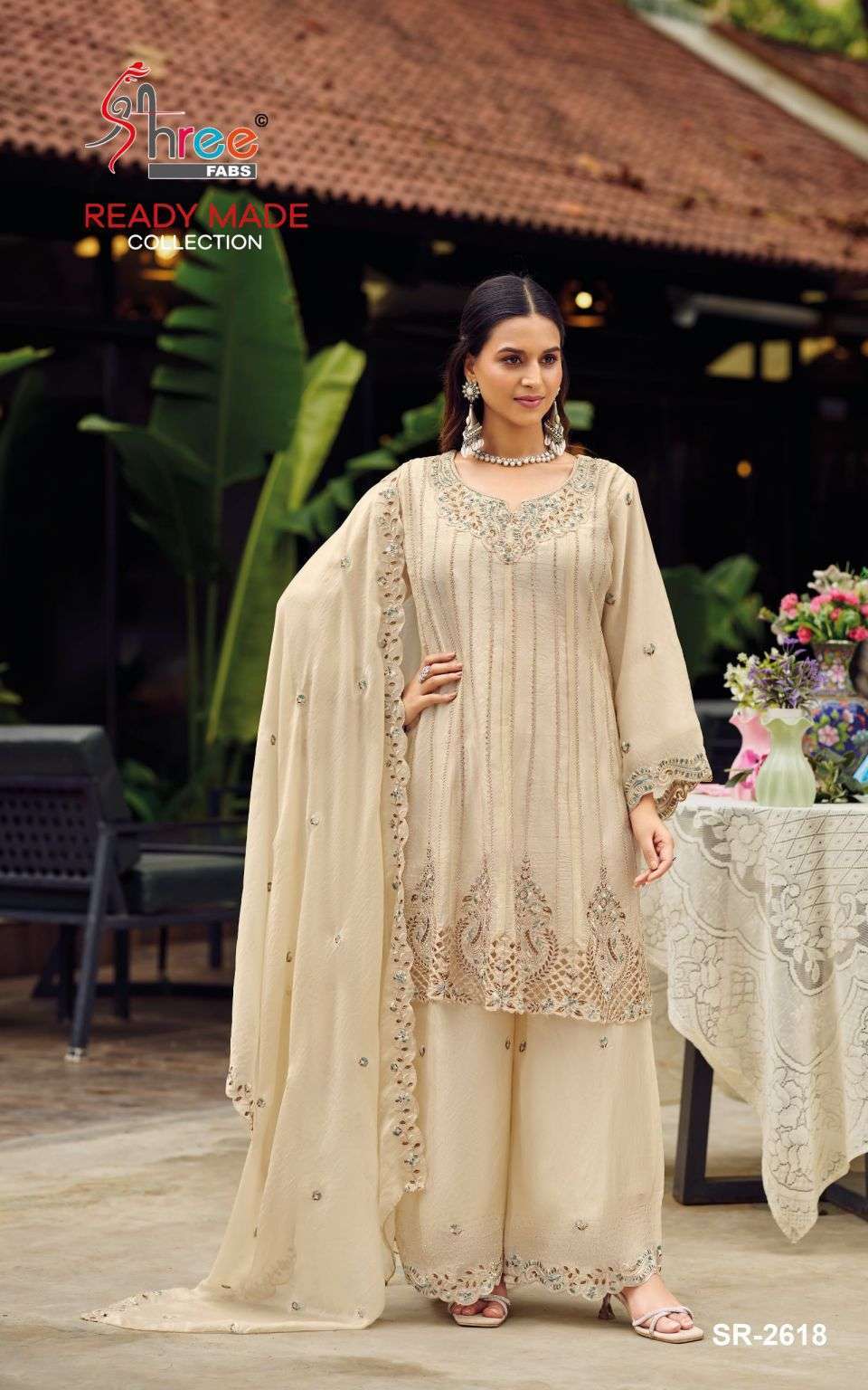 SHREE FAB 2618 MOSS CHIFFON DIGITAL READYMADE PAKISTANI SUIT WHOLESALER BEST RATE 