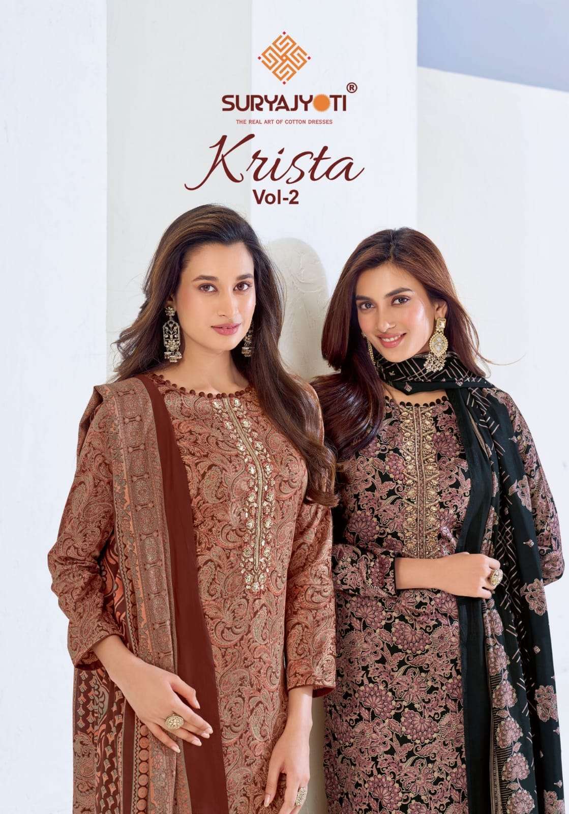 SURYAJYOTI KRISTA VOL 2 BEATS HANDWORK JAM SATIN SALWER KAMEEZ BEST RATE 