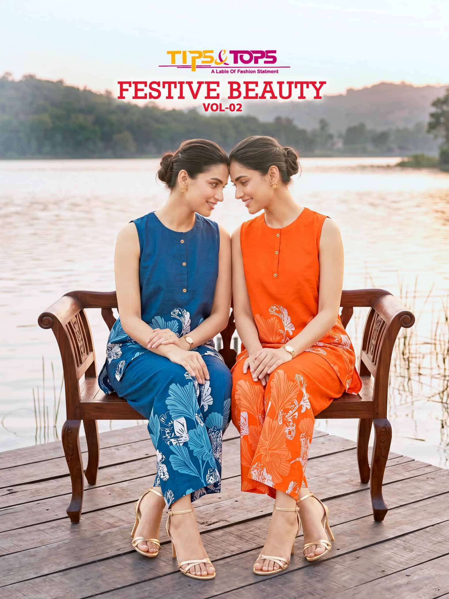 TIPS AND TOPS FESTIVE BEAUTY VOL 2 RAYON PRINTED CORD SET WHOLESALER 2026