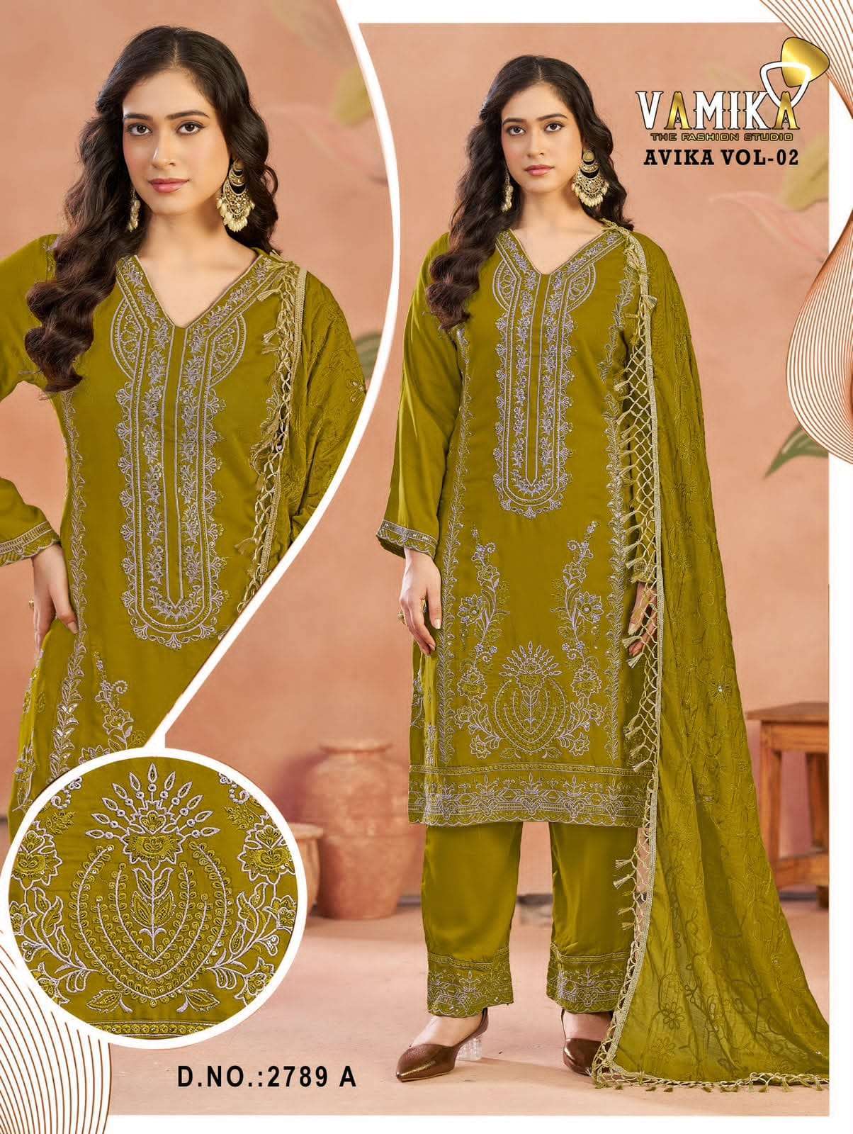 VAMIKA AVIKA VOL 2 DESIGNER SILK LATEST 3 PIECE SET WHOLESALER 2026