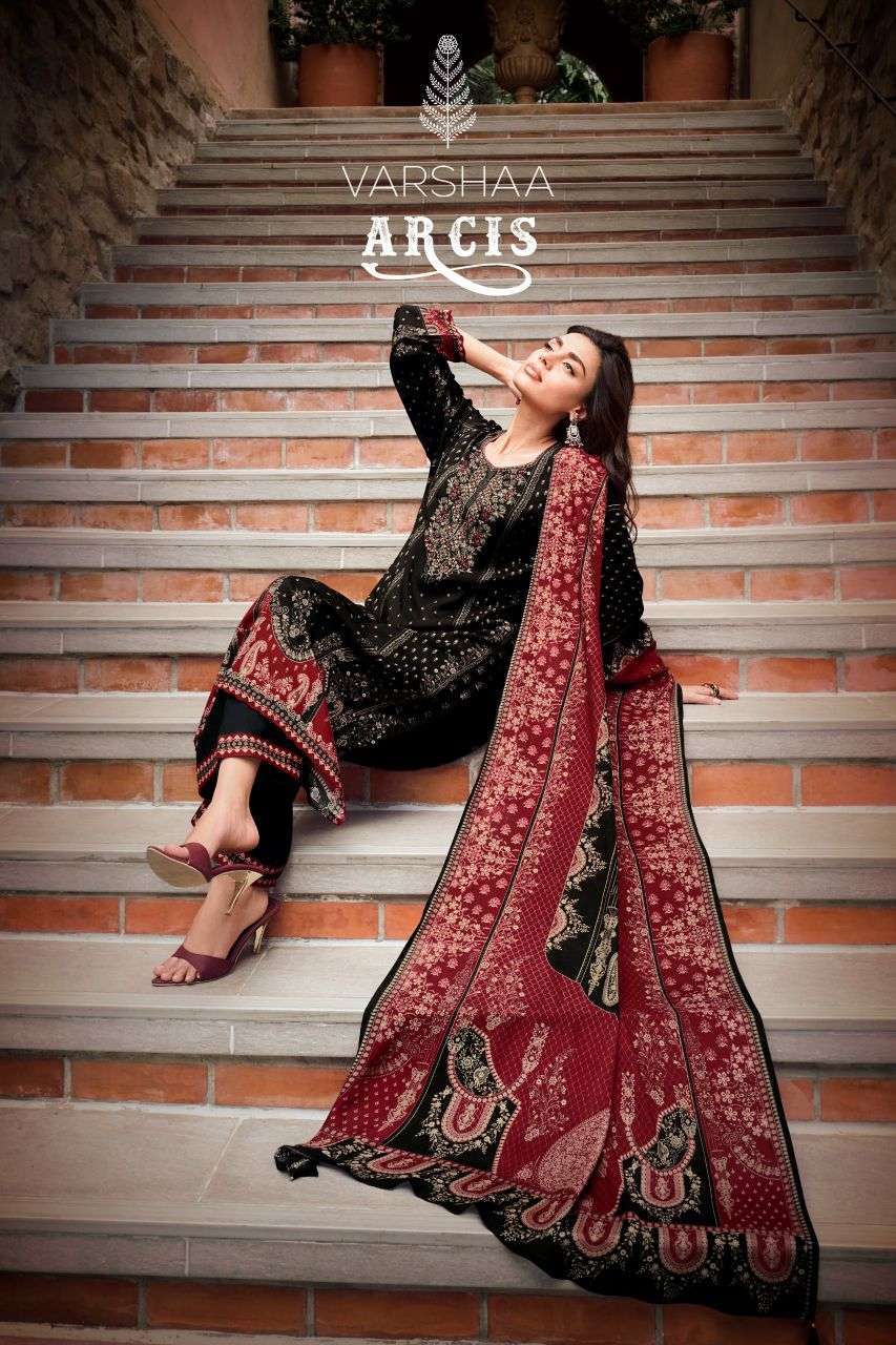 VARSHA FASHION ARCIS VISCOSE MUSLIN HANDWORK WITH PRINTED SALWER KAMEEZ BEST RATE 2026