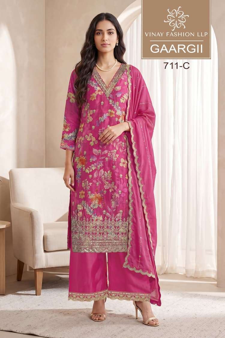 VINAY FASHION KULEESH GAARGII PREMIUM CHINON DESIGNER SUIT WHOLESALER BEST RATE 
