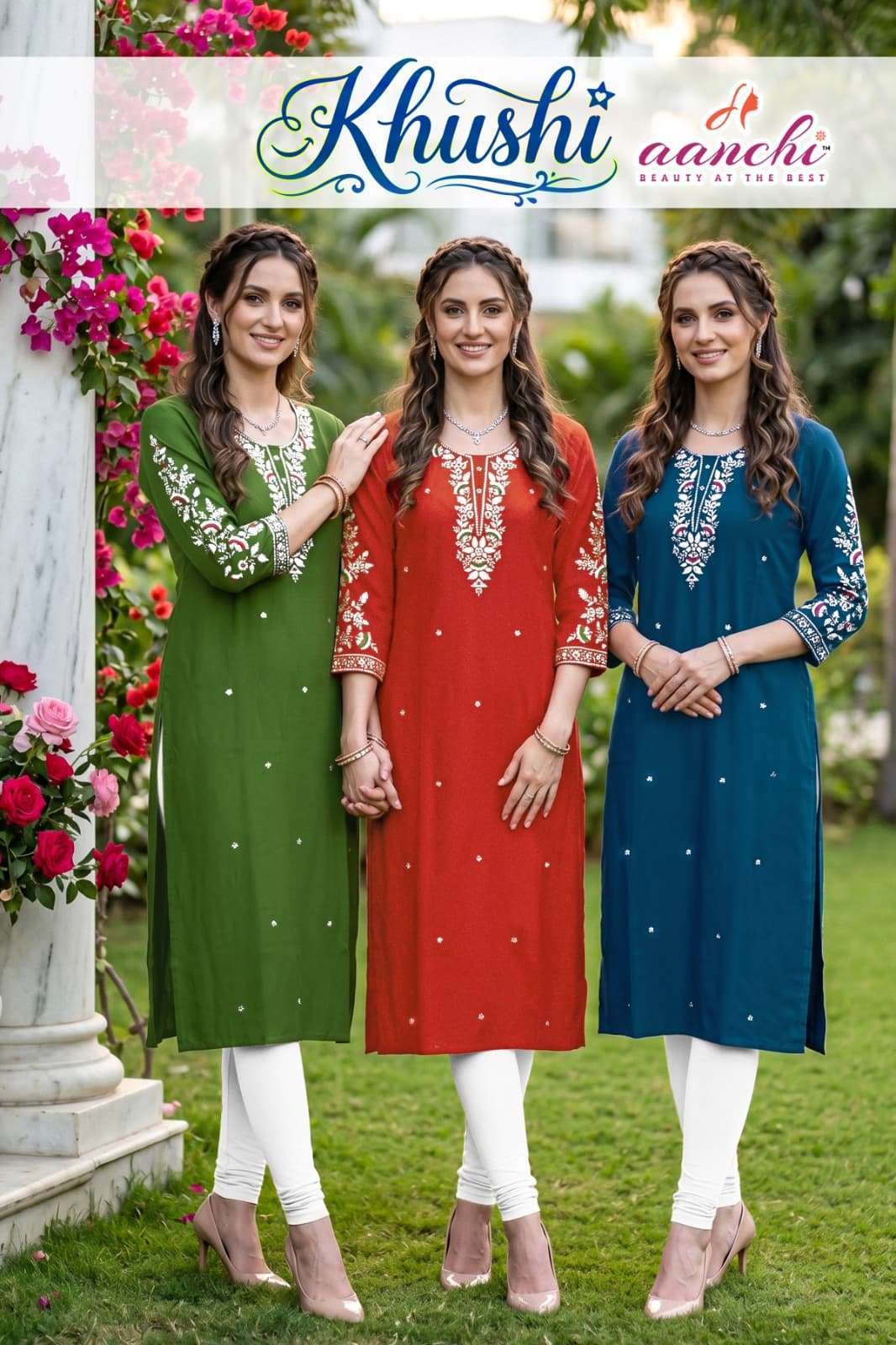 AANCHI KHUSHI PREMIUM DESIGNS LADIES KURTI WHOLESALER BEST RATE 