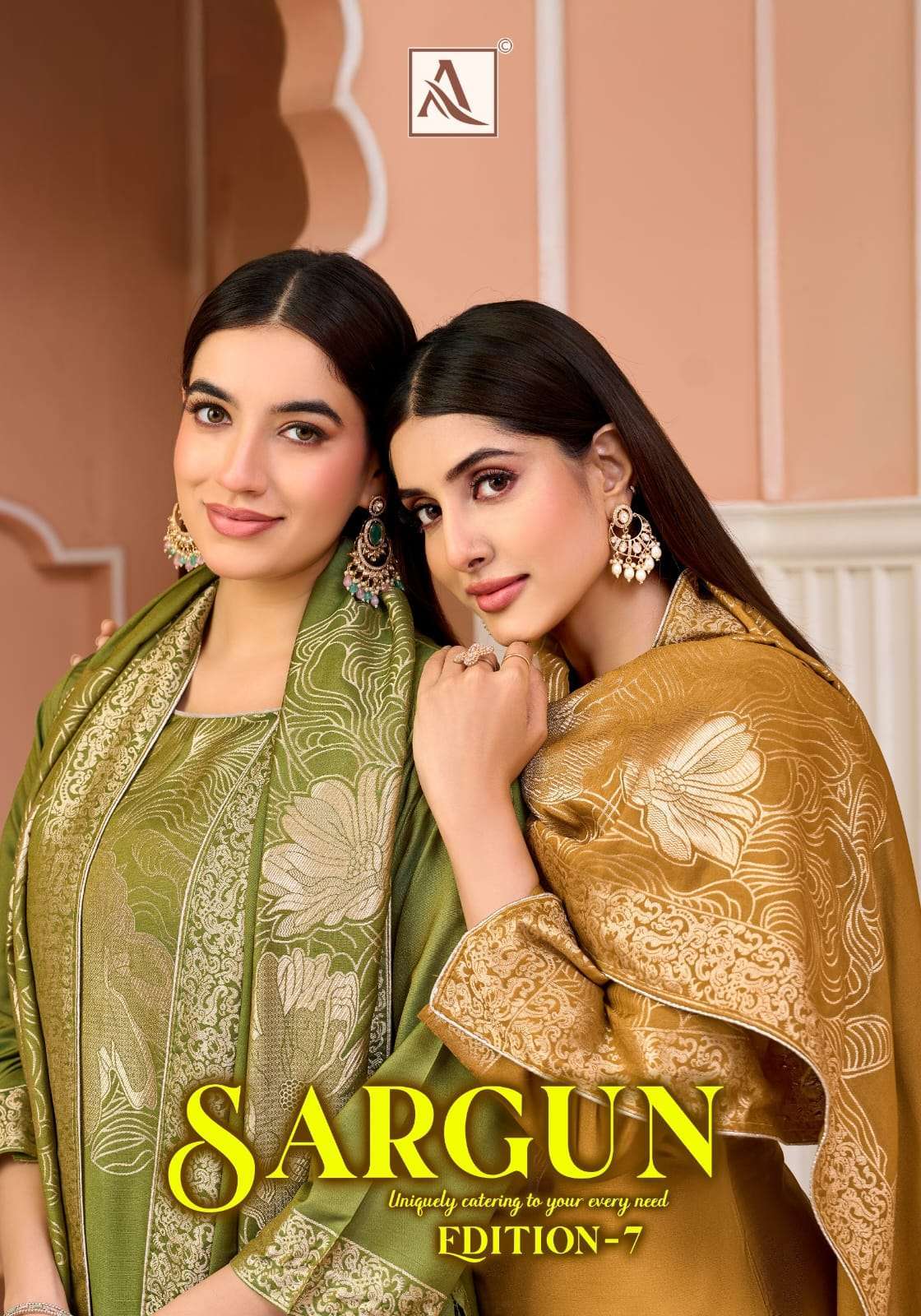 ALOK SUIT SARGUN EDITION 7 MUSLIN JACQUARD PARTYWEAR LADIES SUIT DEALER 