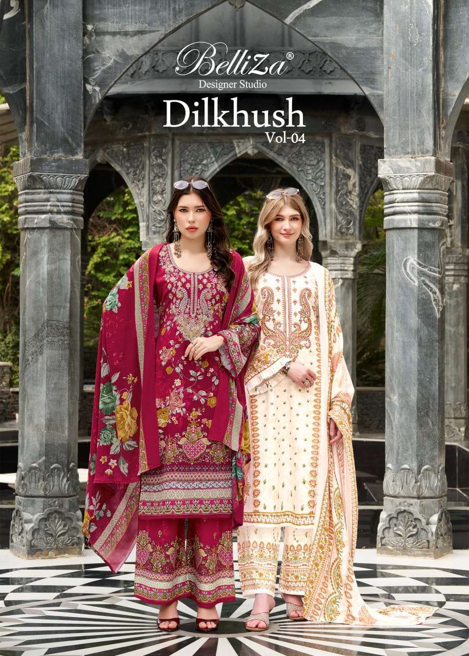 BELLIZA DESIGNER DILKHUSH VOL 4 VISCOSE RAYON SALWER SUIT WHOLESALER 2026