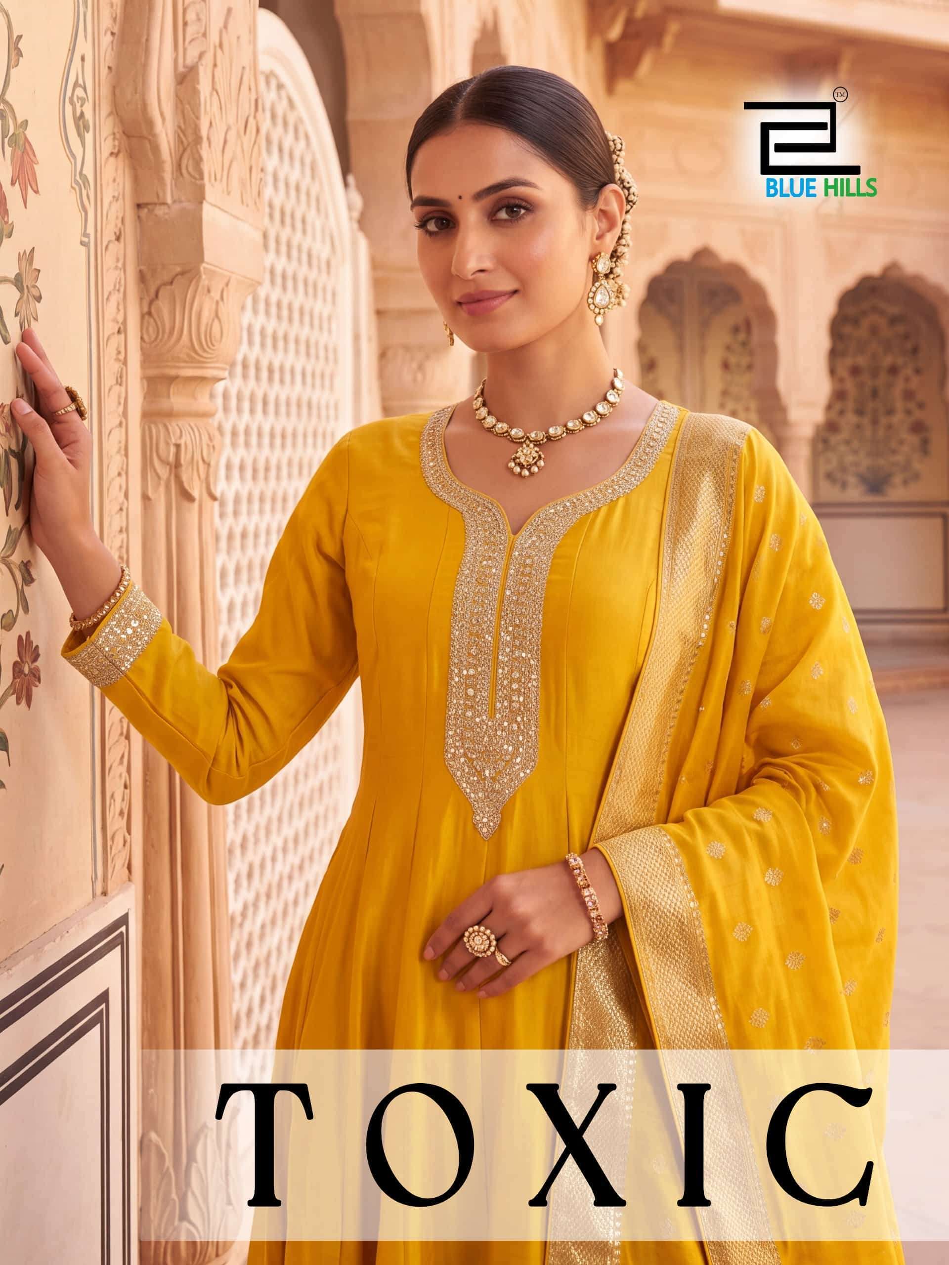 BLUE HILLS TOXIC ANARKALI STYLE DESIGNER 3 PCS SUIT WHOLESALER BEST RATE 2026