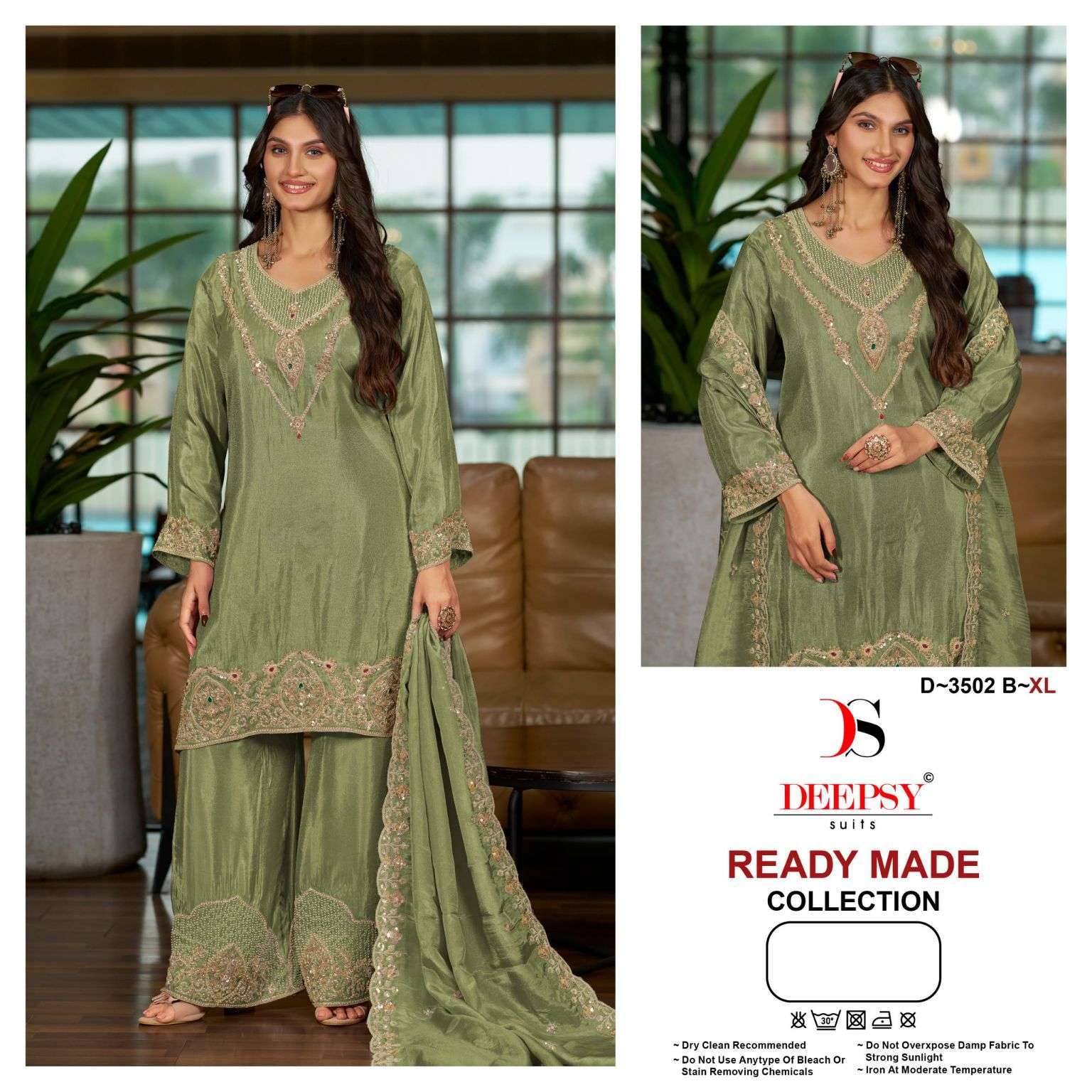 DEEPSY SUIT 3502 COLORS VISCOSE TISSUE WITH HEAVY BEADS WORK READYMADE SALWER KAMEEZ BEST RATE 
