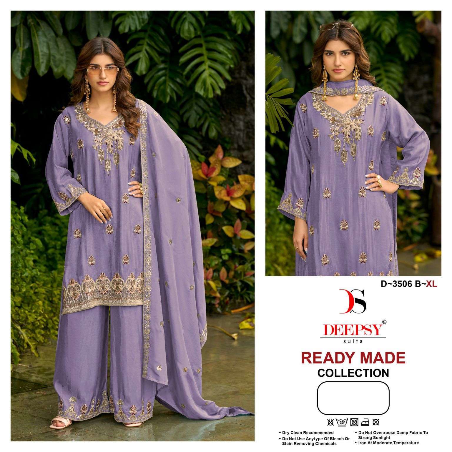 DEEPSY SUIT 3506 COLORS VISCOSE TISSUE SILK WITH BEADS WORK READYMADE SALWER KAMEEZ WHOLESALER 