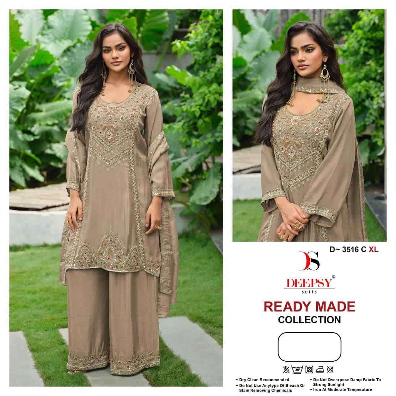 DEEPSY SUIT 3516 COLORS TISSUE WITH BEADS WORK READYMADE PAKISTANI STYLE DRESS WHOLESALER 