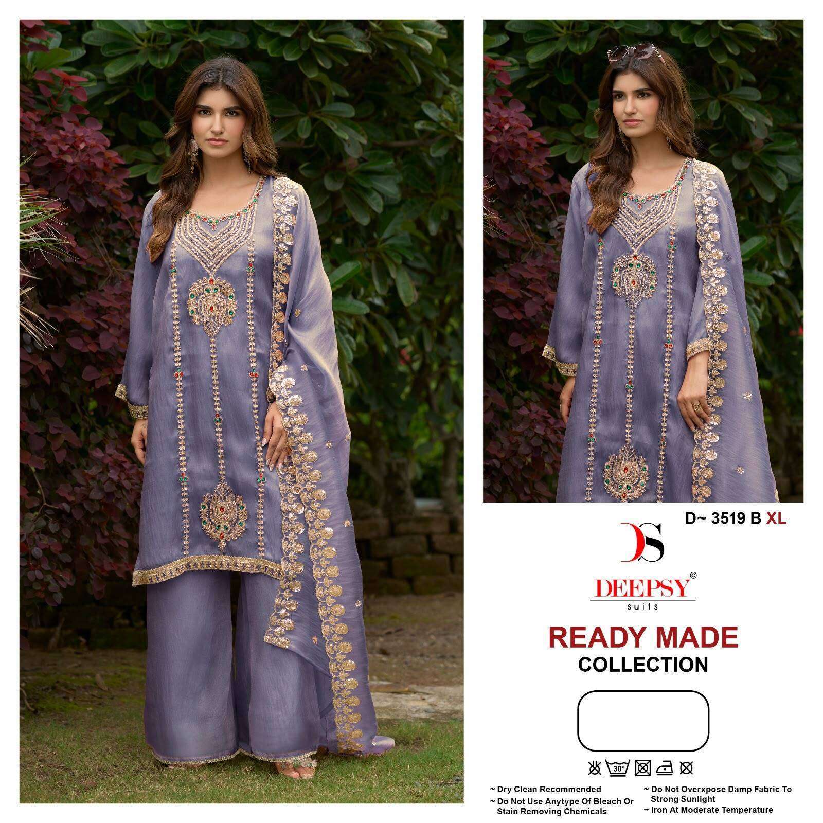 DEEPSY SUIT 3519 COLORS TISSUE WITH BEADS WORK READYMADE PAKISTANI STYLE DRESS WHOLESALER 