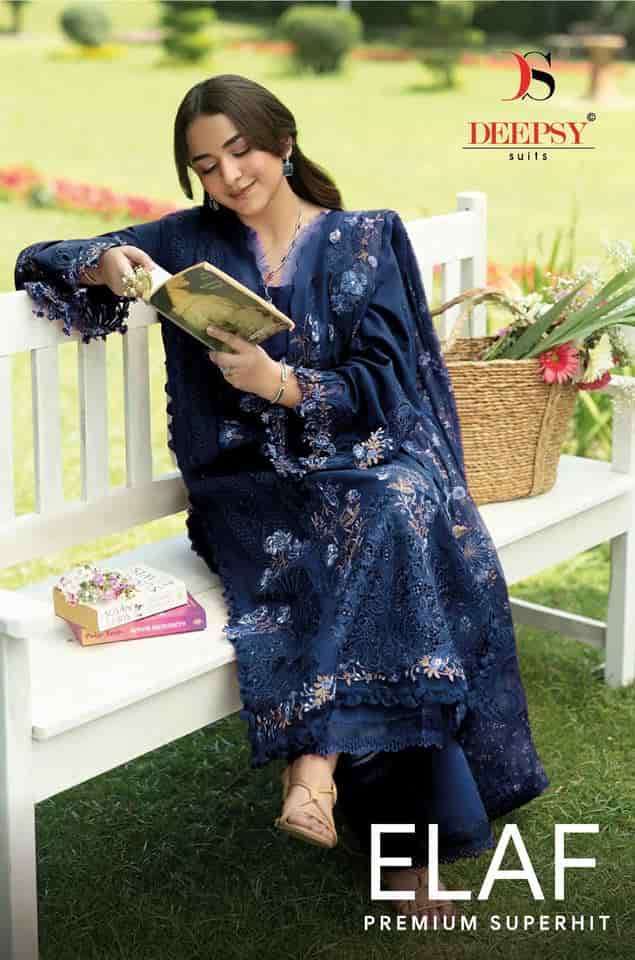 DEEPSY SUIT ELAF PREMIUM SUPERHIT PURE COTTON SELF EMBROIDERY PAKISTANI SUIT WHOLESALER