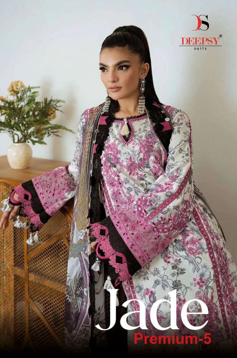 DEEPSY SUIT JADE PREMIUM 5 PURE COTTON PAKISTANI DRESS CATALOG WHOLESALER 2026