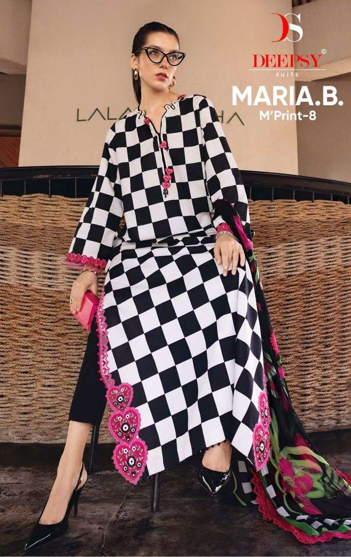 DEEPSY SUIT MARIA B MPRINT VOL 8 PATCH EMBROIDERED COTTON SALWER KAMEEZ BEST RATE 2026