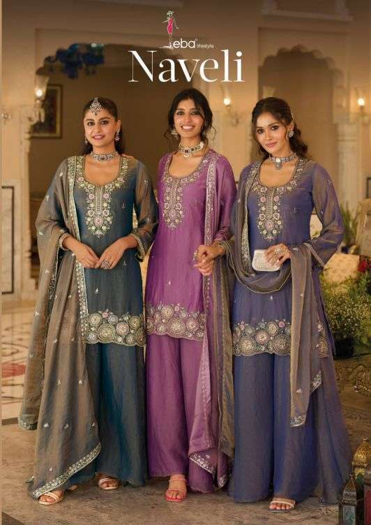 EBA LIFESTYLE NAVELI HEAVY BEADS WORK FANCY READYMADE 3 PCS SET WHOLESALER BEST RATE DEALER 2026