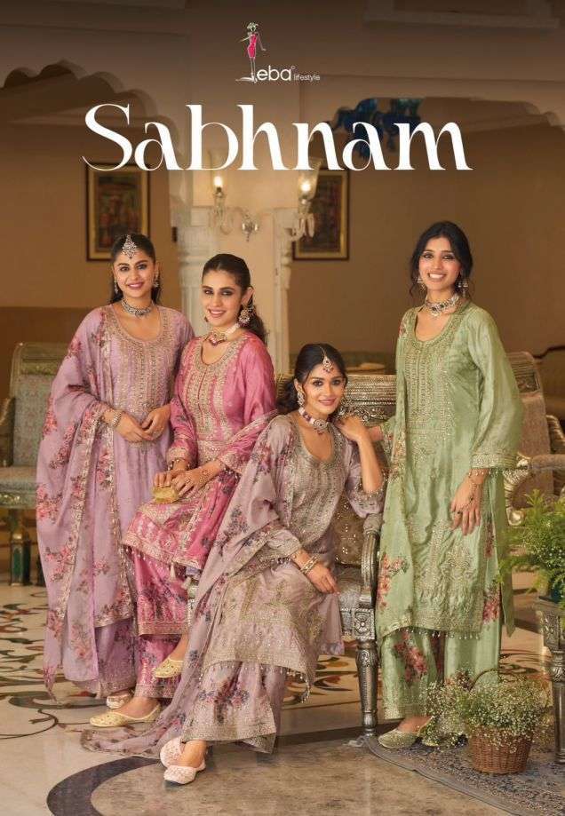 EBA LIFESTYLE SABHNAM CHINON WITH HEAVY WORK READYMADE SALWER KAMEEZ WHOLESALE PRICE 2026