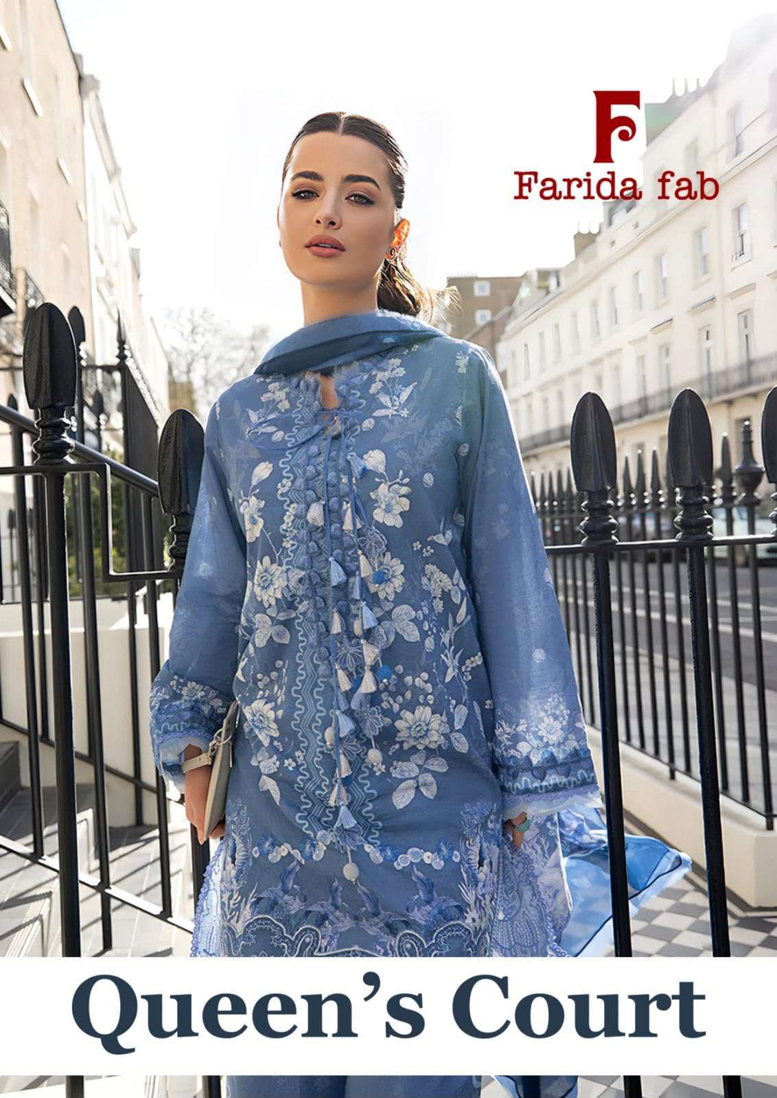 FARIDA FAB QUEENS COURT COTTON PRINTED PAKISTANI SALWER KAMEEZ BEST RATE 