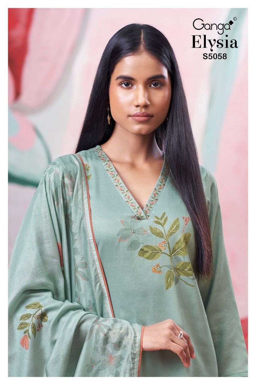 GANGA ELYSIA 5058 COTTON SATIN SALWER KAMEEZ BEST RATE WHOLESALER 