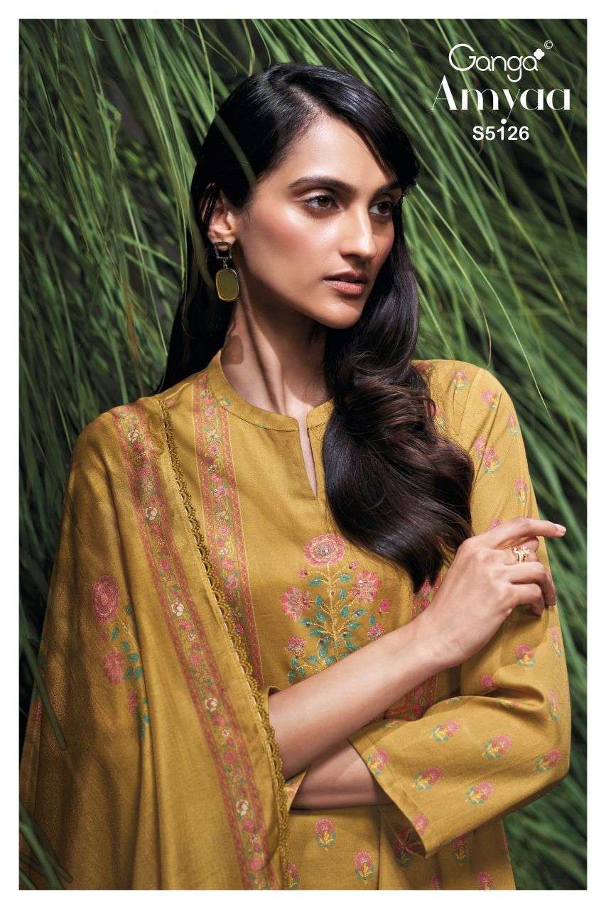 GANGA FASHION AMYAA 5126 HANDWORK SATIN SUIT WHOLESALER BEST RATE 2026