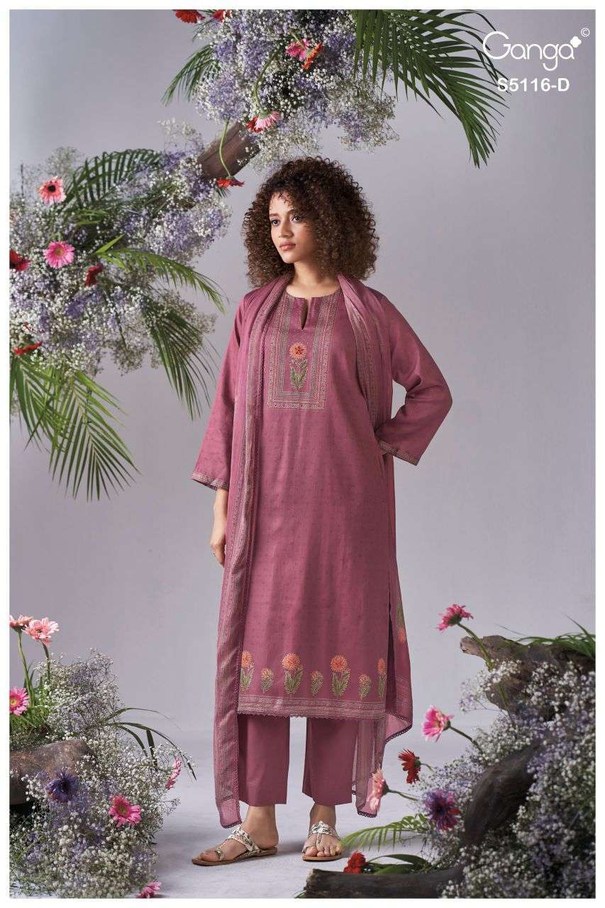 GANGA FASHION ELISIA 5116 HANDWORK COTTON SATIN SALWER KAMEEZ BEST RATE WHOLESALER 