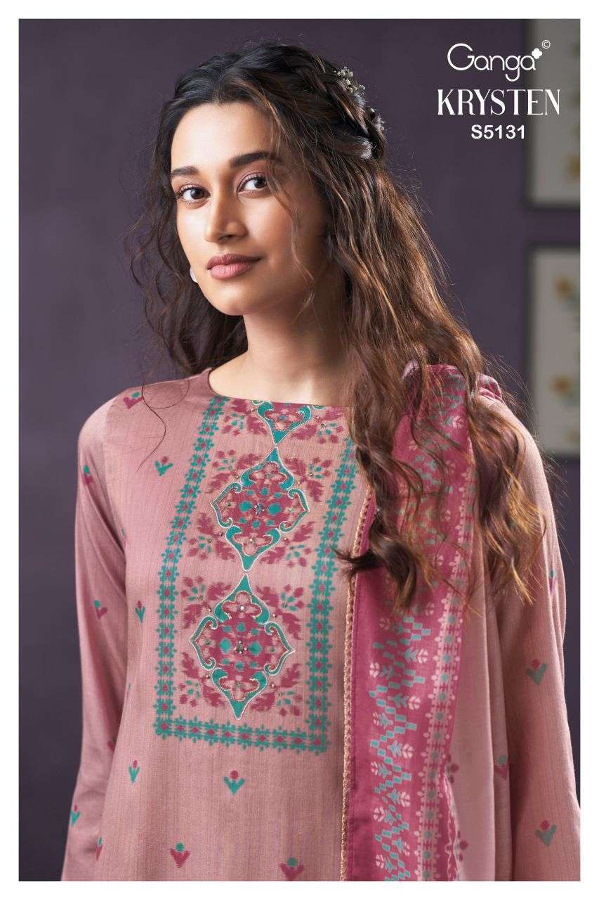 GANGA FASHION KRYSTEN 5131 COTTON SATIN SALWER KAMEEZ BEST RATE WHOLESALER 2026
