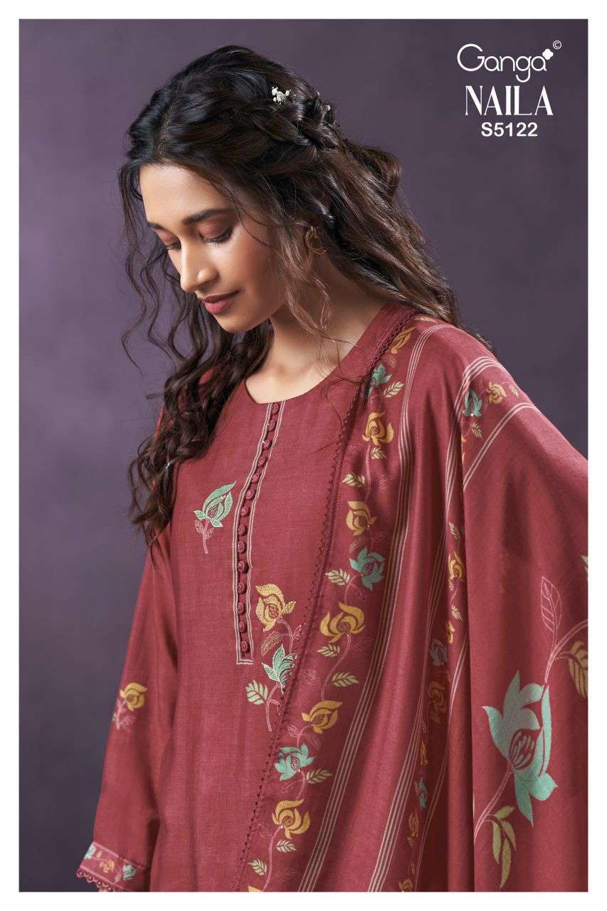 GANGA FASHION NAILA 5122 COLORS BEMBERG SILK SALWER KAMEEZ BEST RATE 