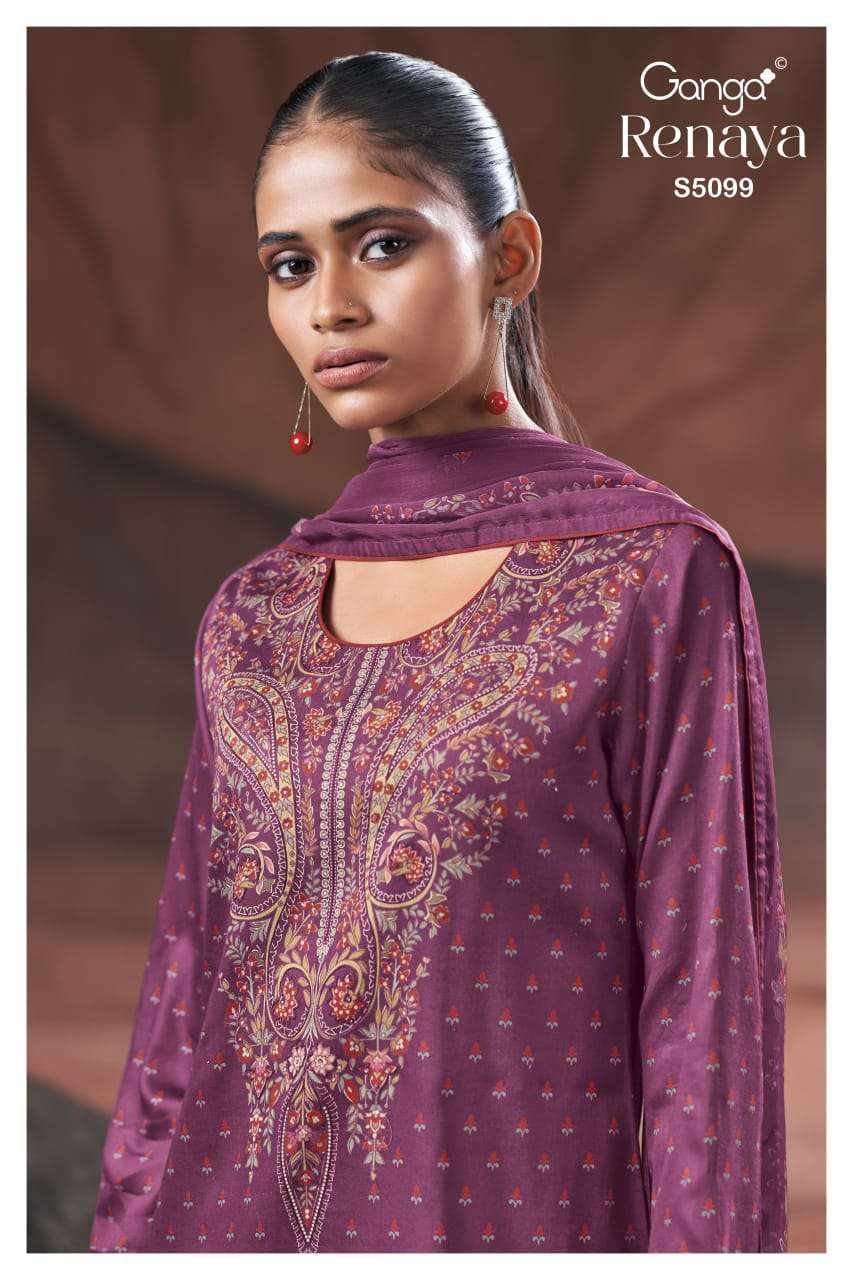 GANGA FASHION RENAYA 5099 COLORS COTTON SATIN SALWER KAMEEZ BEST RATE WHOLESALER 
