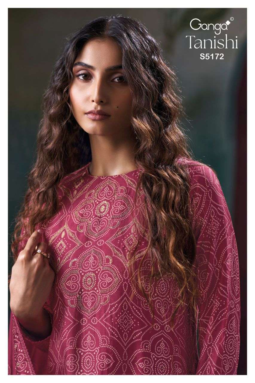 GANGA FASHION TANISHI 5172 RUSSIAN SILK SALWER KAMEEZ BEST RATE DEALER 