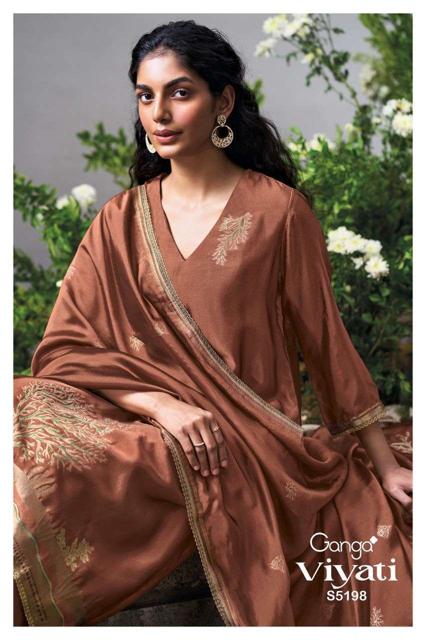 GANGA FASHION VIYATI 5198 COLORS VISCOSE SILK JACQUARD SALWER KAMEEZ BEST RATE 