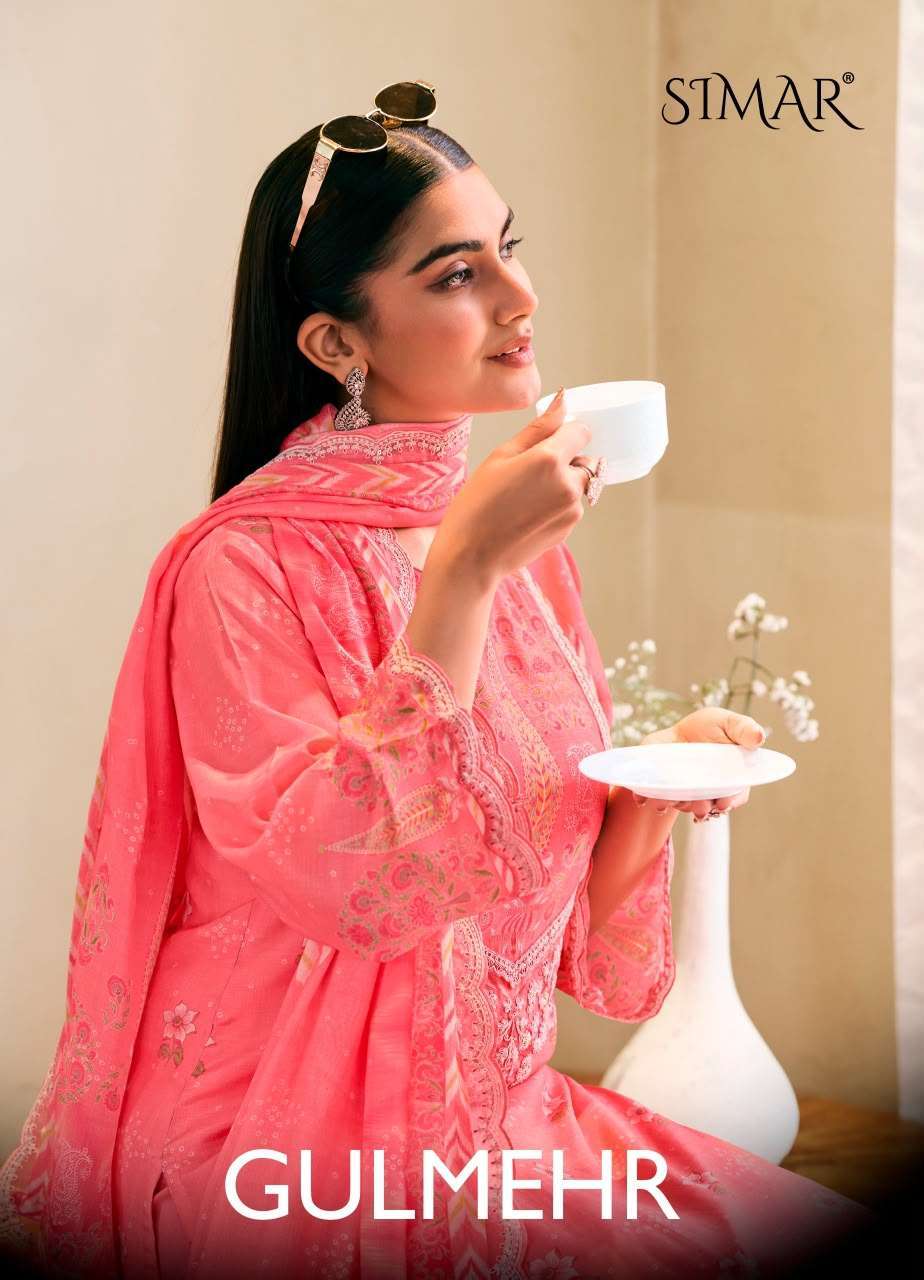 GLOSSY SIMAR GULMEHR PREMIUM MUSLIN SALWER KAMEEZ BEST RATE DEALER 2026