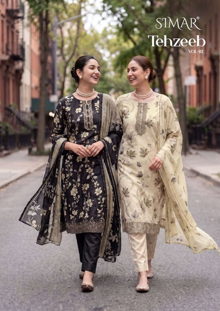 GLOSSY SIMAR TEHZEEB VOL 2 DIGITAL PRINTED MUSLIN SALWER KAMEEZ BEST RATE 2026
