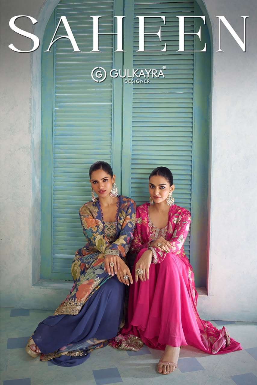 GULKAYRA DESIGNER SAHEEN CHINON PRINTED READYMADE SALWER KAMEEZ BEST RATE DEALER IN SURAT 