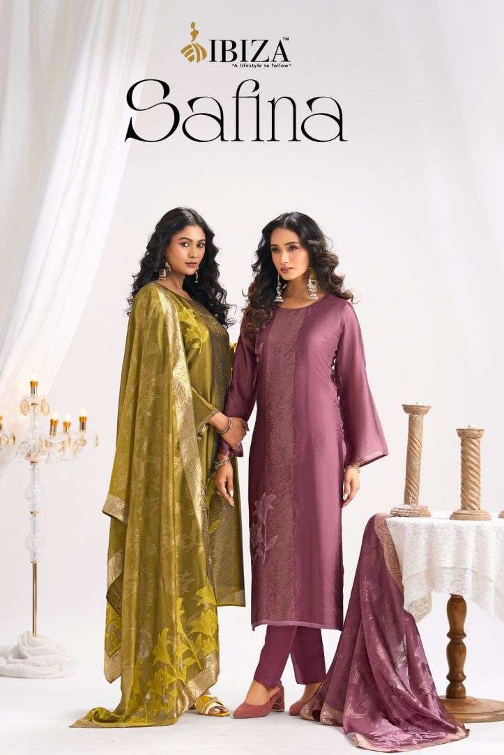 IBIZA LIFESTYLE SAFINA BANGLORY SILK JACQUARD HANDWORK SALWER KAMEEZ BEST RATE 