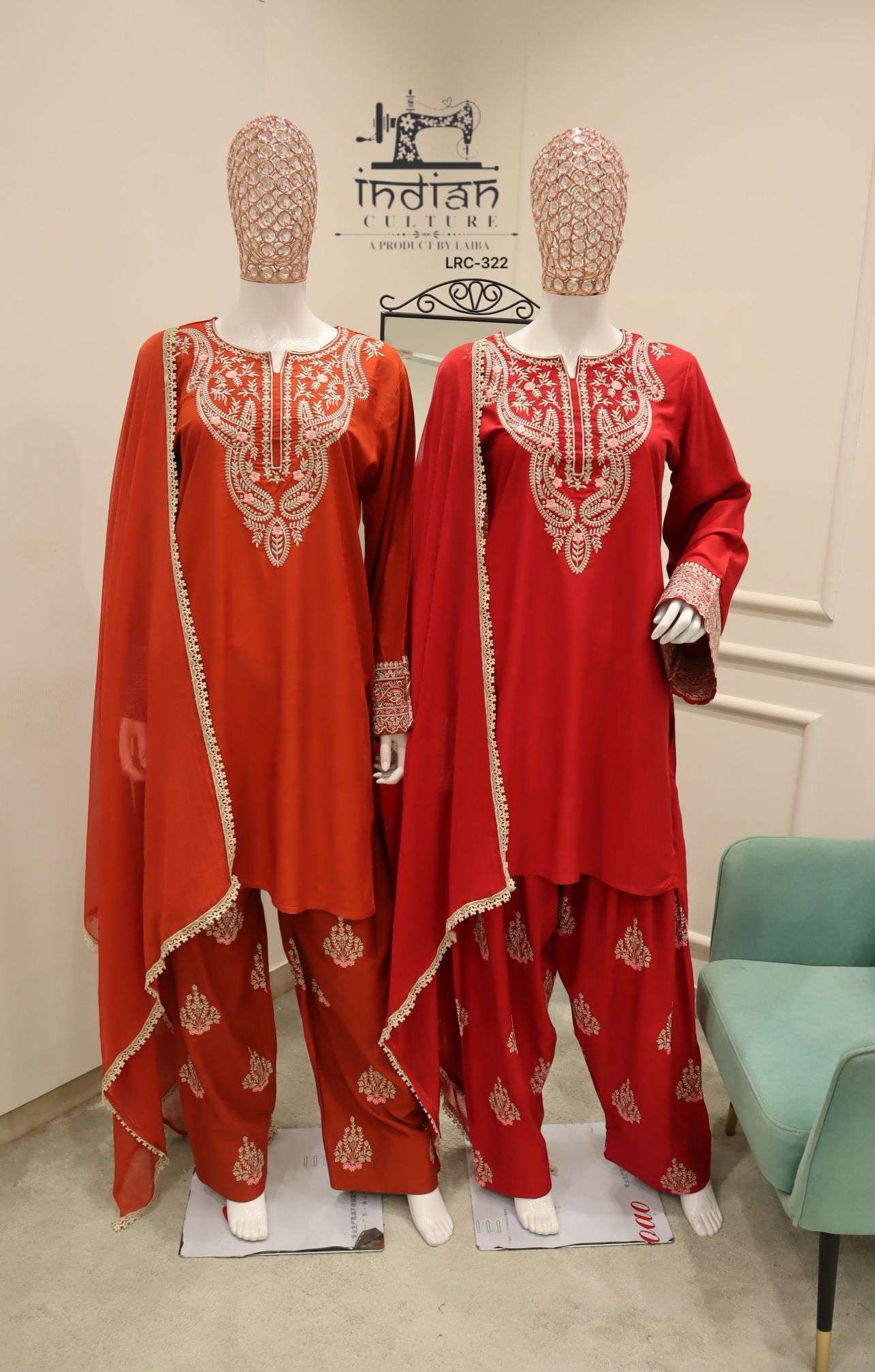 INDIA CULTURE 322 COLORS COTTON FANCY WORK READYMADE SALWER KAMEEZ WHOLESALER 