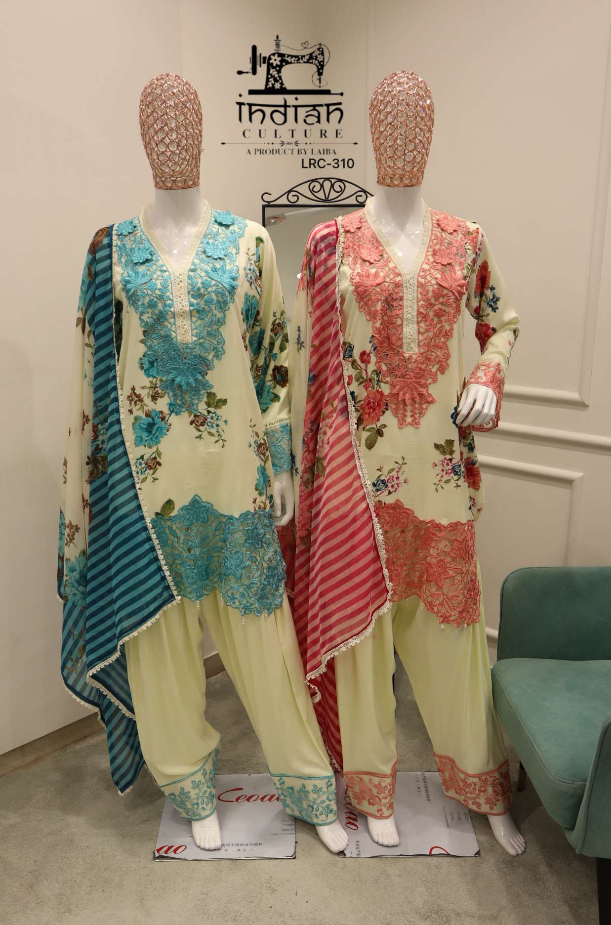 INDIAN CULTURE 310 LAWN FANCY READYMADE 3 PIECE SET WHOLESALER BEST RATE DEALER 2026