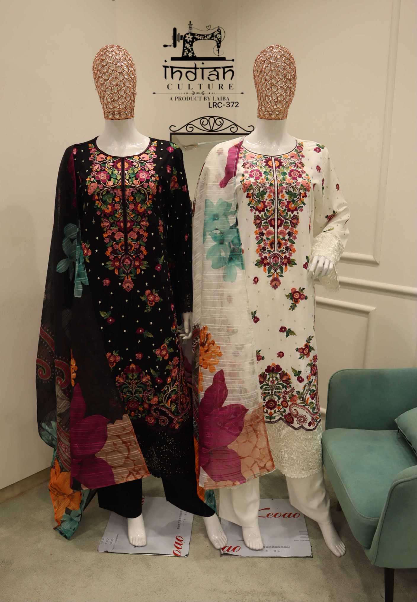 INDIAN CULTURE LRC 372 COTTON DIGITAL PRINTED READYMADE 3 PCS SET WHOLESALER 