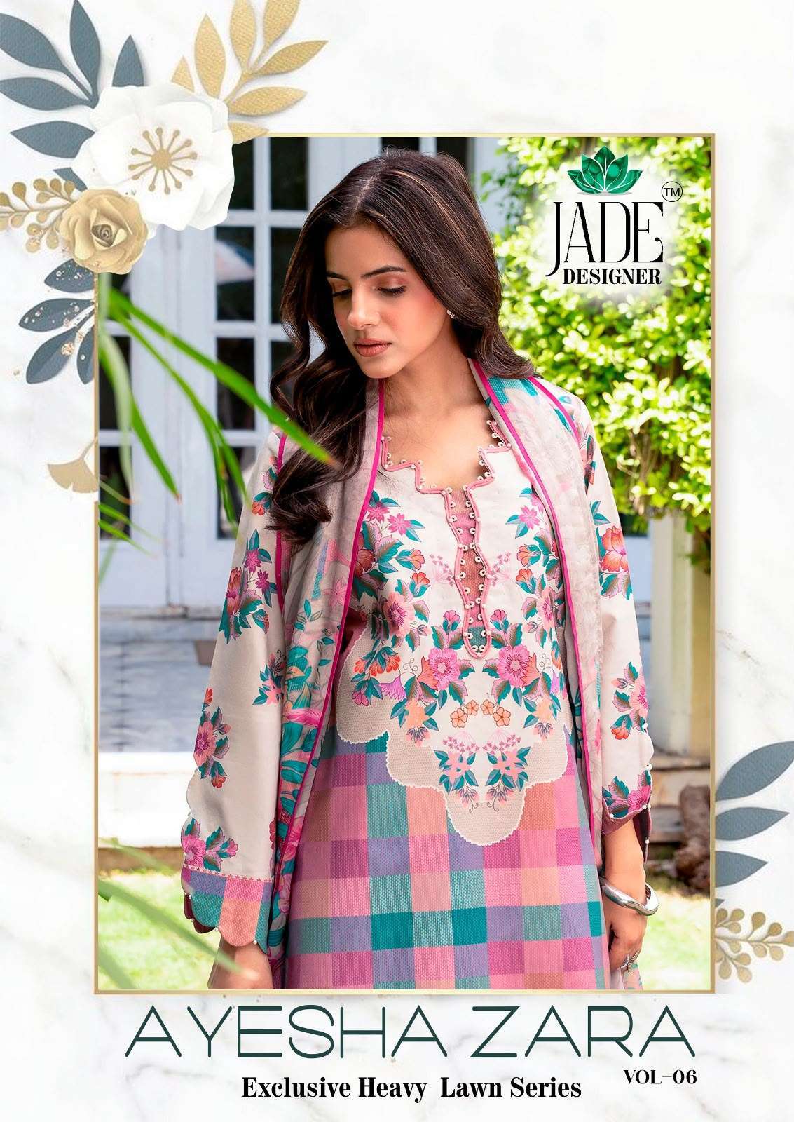 JADE AYESHA ZARA VOL 6 LAWN COTTON SUIT WHOLESALER BEST RATE 