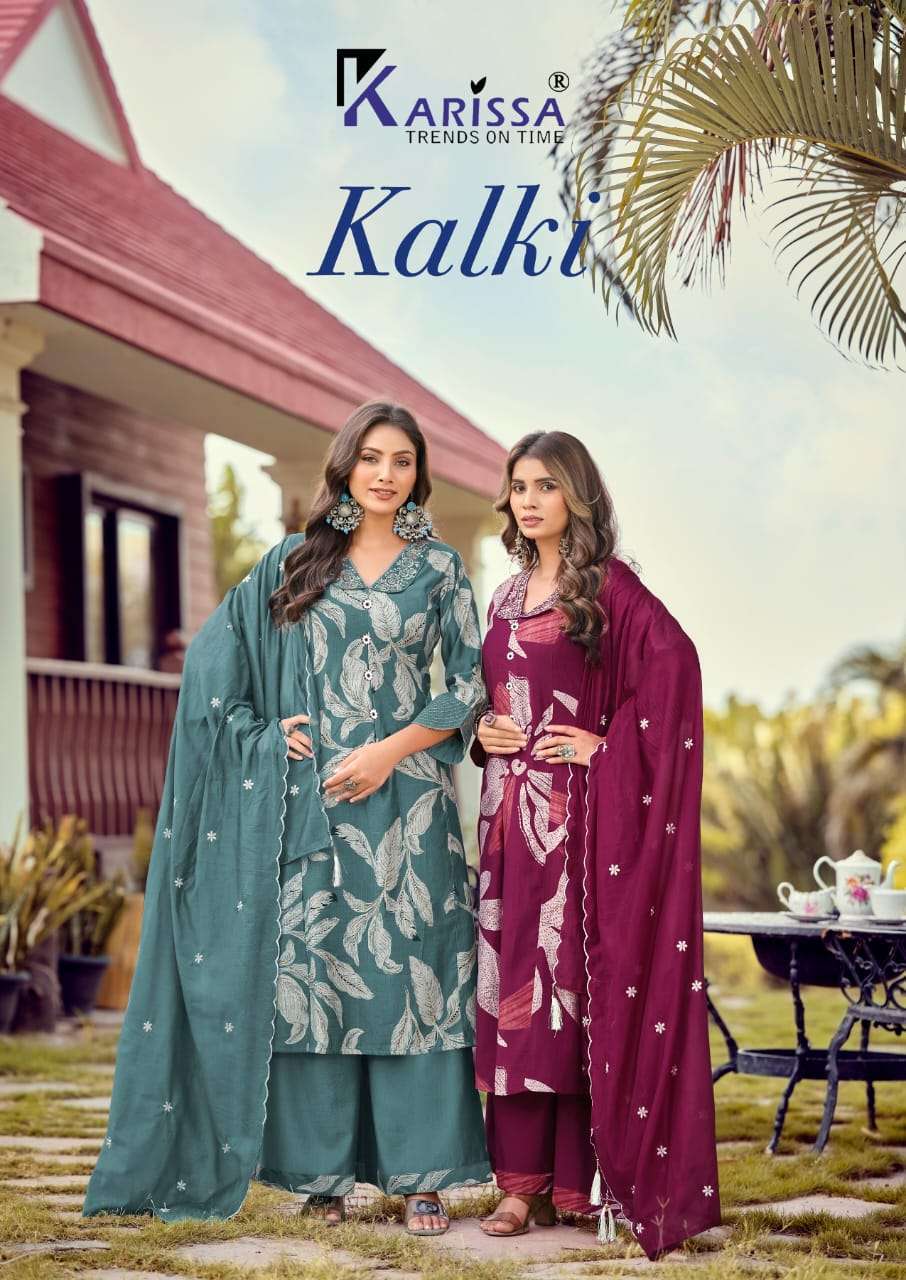 KARISSA KALKI FOIL PRINTED READYMADE SALWER KAMEEZ BEST RATE WHOLESALER 