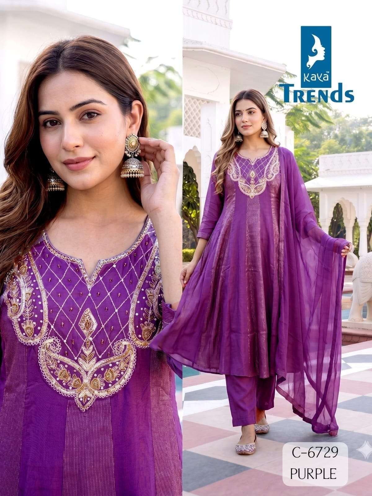 KAYA 6729 COLORS SIMMER WITH FANCY READYMADE 3 PIECE SET WHOLESALER 2026