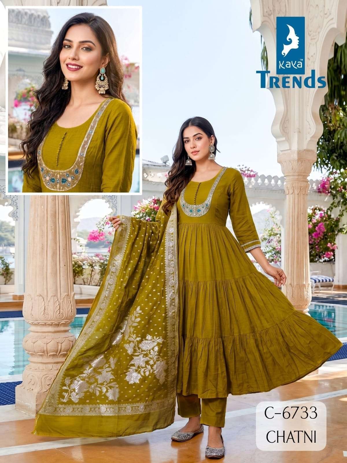 KAYA 6733 COLORS MAL CHANDERI WITH HEAVY WORK HANDWORK READYMADE SALWER KAMEEZ BEST RATE 