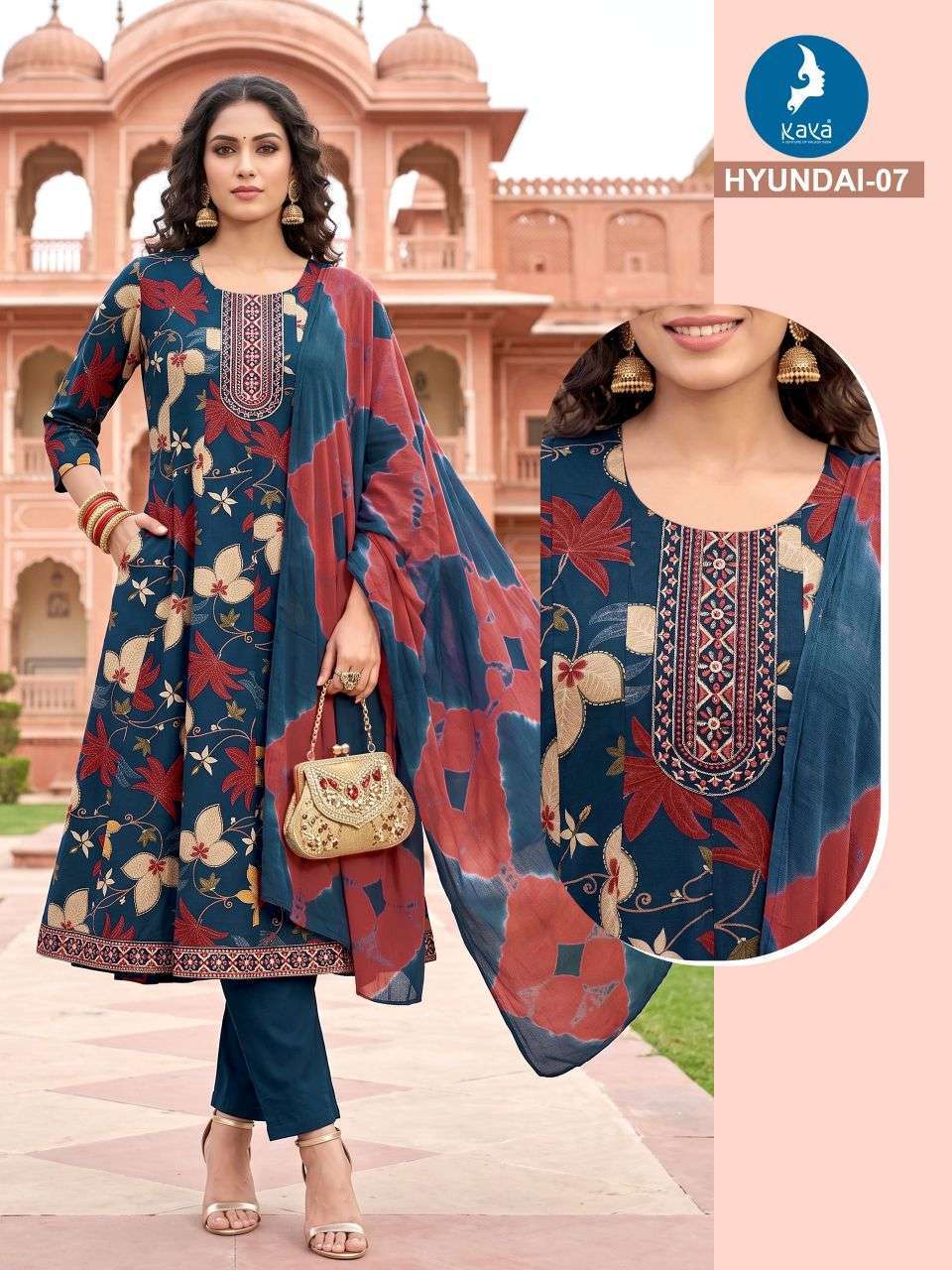 KAYA HYUNDAI RAYON PRINTED CASUEL WEAR READYMADE SALWER KAMEEZ BEST RATE 2026