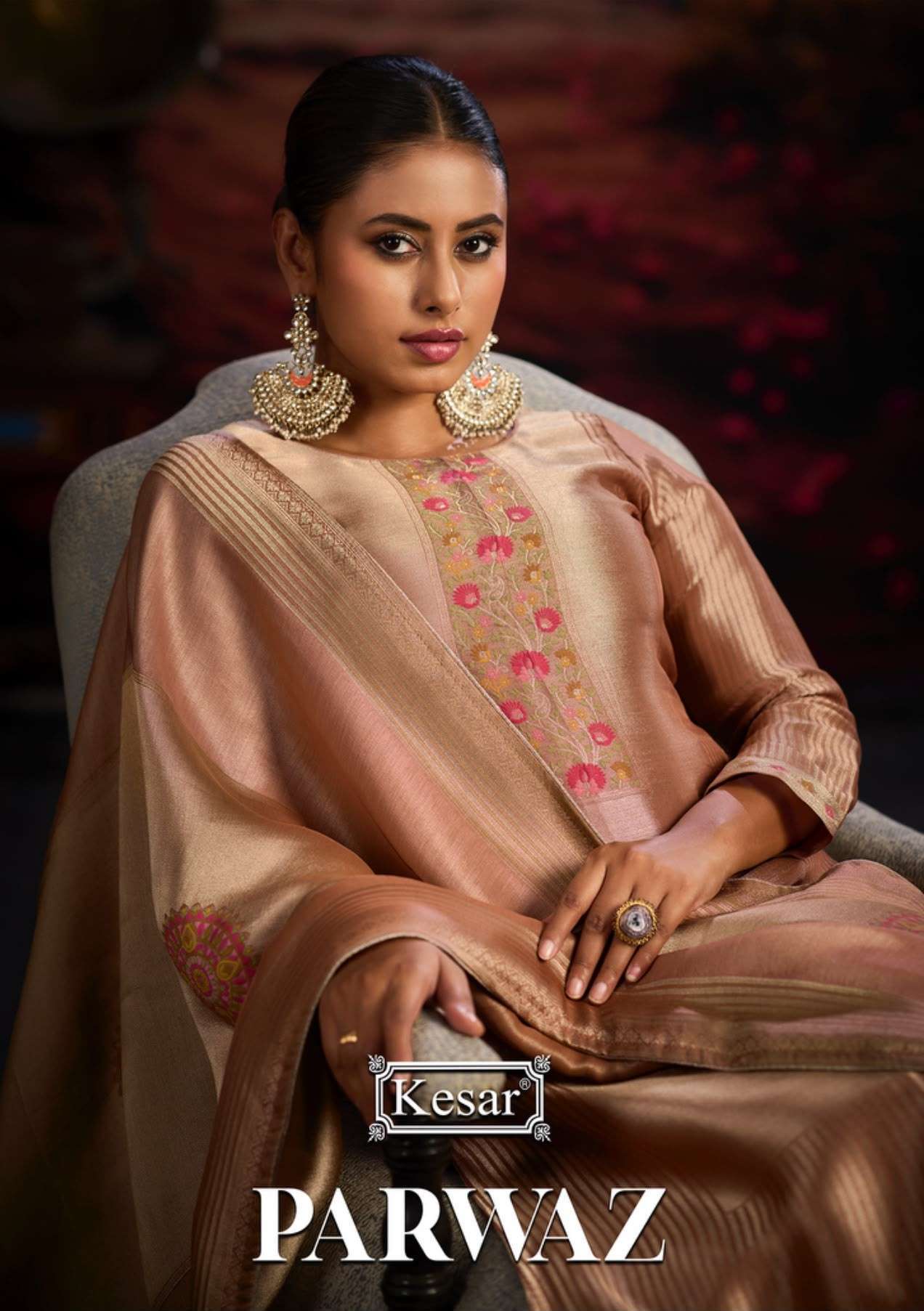 KESAR PARWAZ BEMBERG SILK HANDWORK SALWER KAMEEZ BEST RATE 