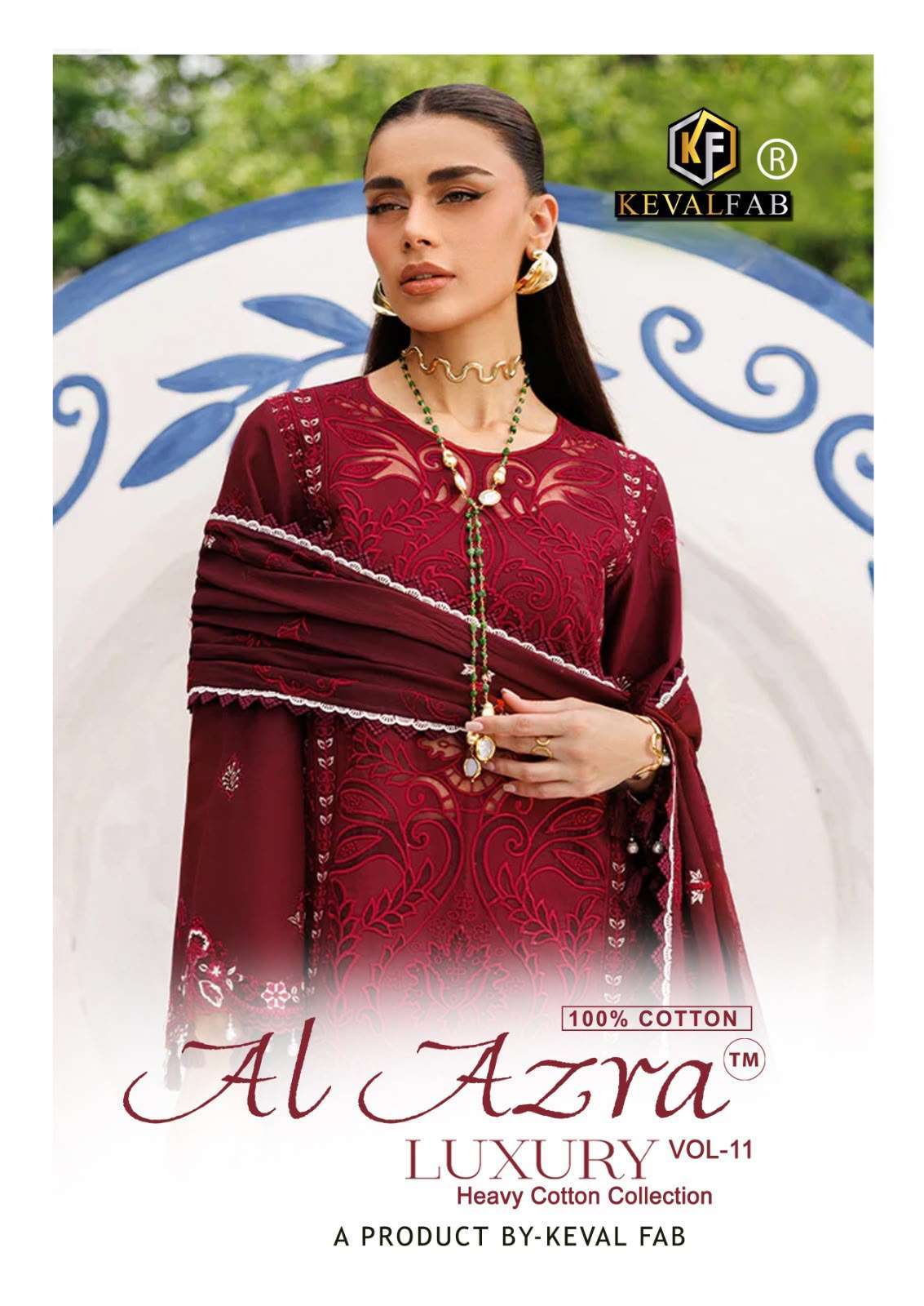 KEVAL FAB AL AZARA VOL 11 LAWN KARACHI COTTON PRINTED SUIT WHOLESALER 2026