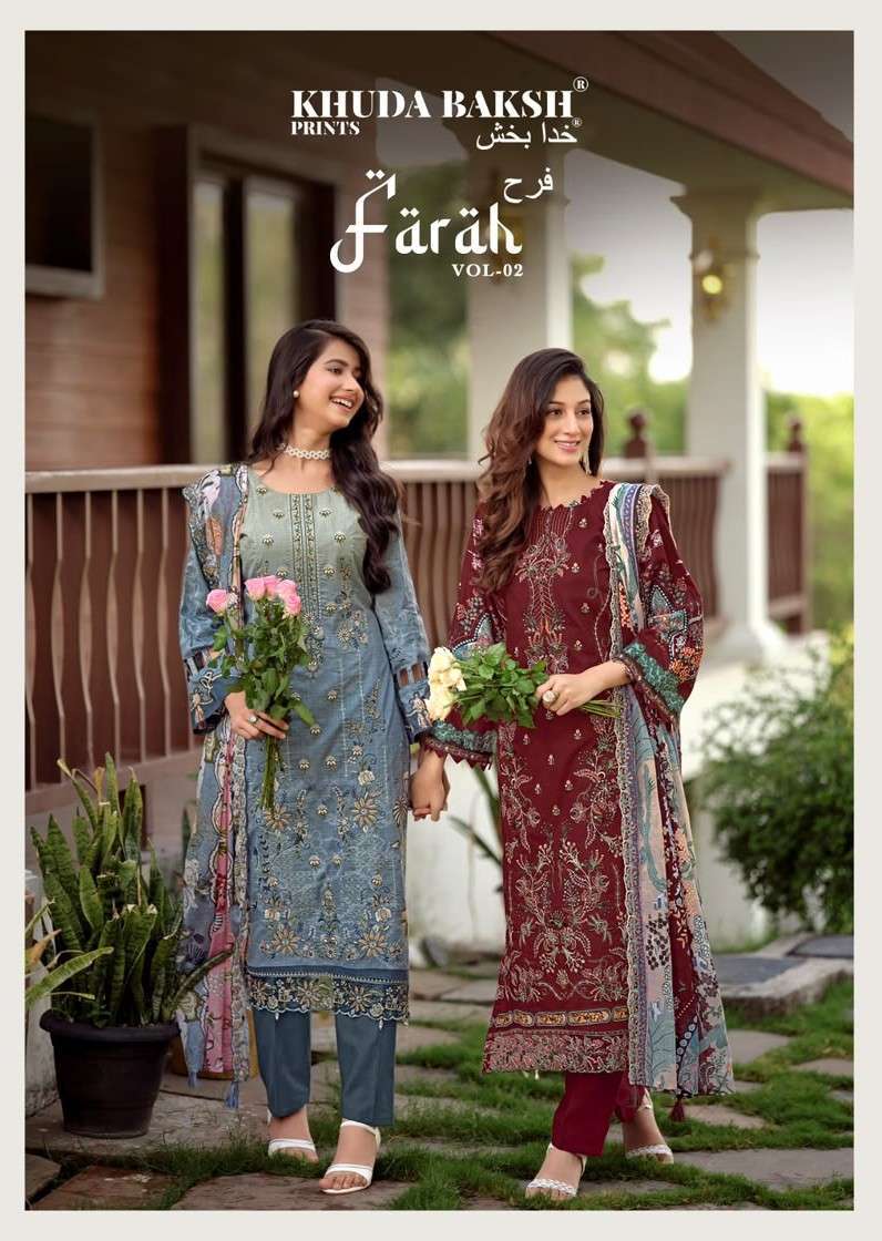 KHUDA BAKSH FARAH VOL 2 CHIKANKARI EMBROIDERED LAWN SALWER KAMEEZ BEST RATE 2026
